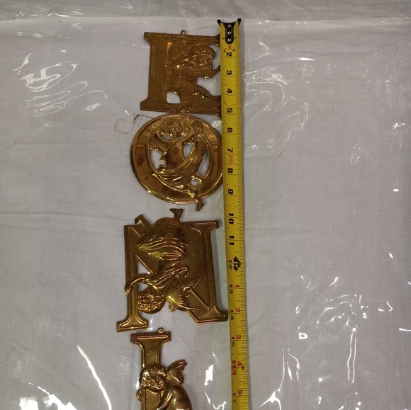 Department 56 Large Brass NOEL Angel Cherub Christmas Ornaments - Picture 8 of 8